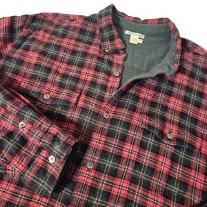 Carbon2Cobalt Button Down Shirt Mens XL Red Plaid Double Layer Lined Flannel